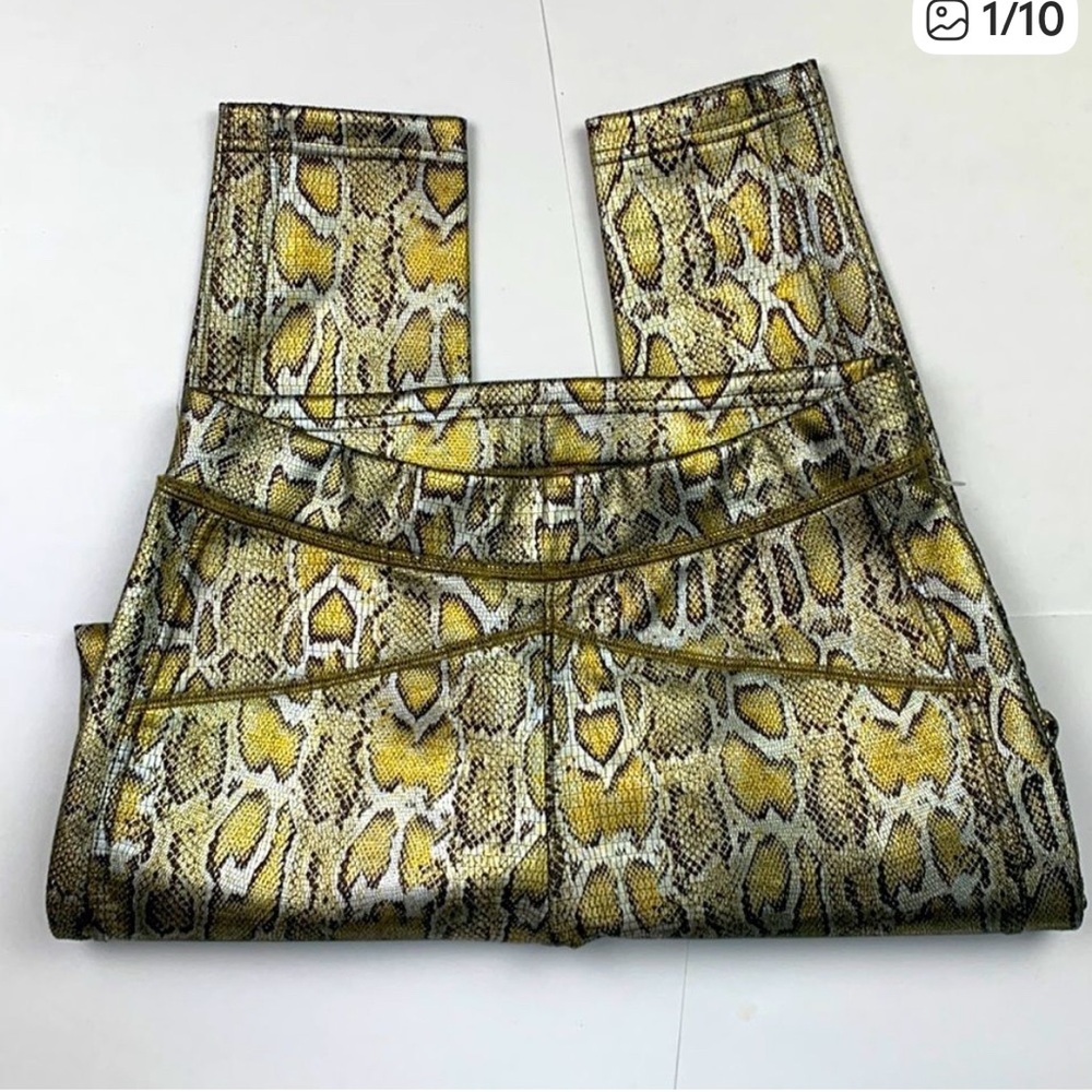 Free People Metallic Snake Print Pants size XS - Picture 8 of 14